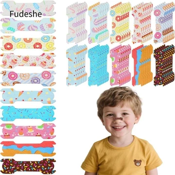 FUDESHE 6 / 10 Miếng Dán Mũi Trẻ Em, 44x14mm / 55x17mm Miếng Dán Mũi Trẻ Em Thoáng Khí, Băng Mũi Hoạt Hình Thở Ngáy Dải Bé Trai Gril