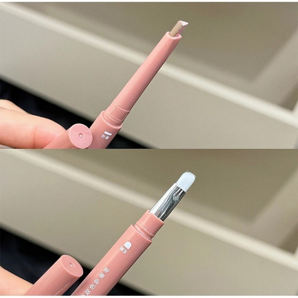 Gậy tằm ngủ MARGREDY, Bút phấn mắt Ombre 2 khóa màu, Bút Highlighter màu nâu hồng siêu mỏng 2 trong 1 Thích hợp cho người lười biếng