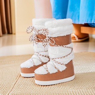 Giày thể thao ngoài trời Lông tuyết Giày nữ Giày Cotton ấm áp Giày bốt dài Giày trượt tuyết
