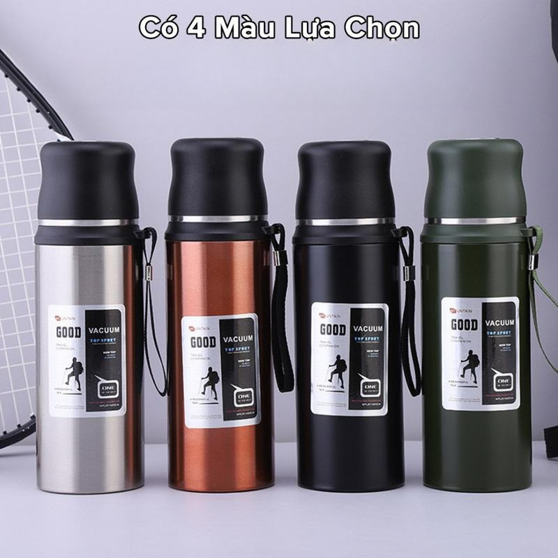 Bình Giữ Nhiệt Dáng Thể Thao Good 800 - 1000ml Từ Inox 304 An Toàn Cao Cấp – Có Nút Nhấn, Cốc Cao