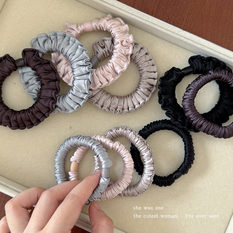 Bộ dây buộc tóc Satin mới Bộ nhẫn tóc nữ đơn giản