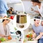 Hộp đựng thực phẩm CHEESELY, Hộp kín trong suốt 6 ngăn chống ẩm, Xoay 360° đa năng cho gạo