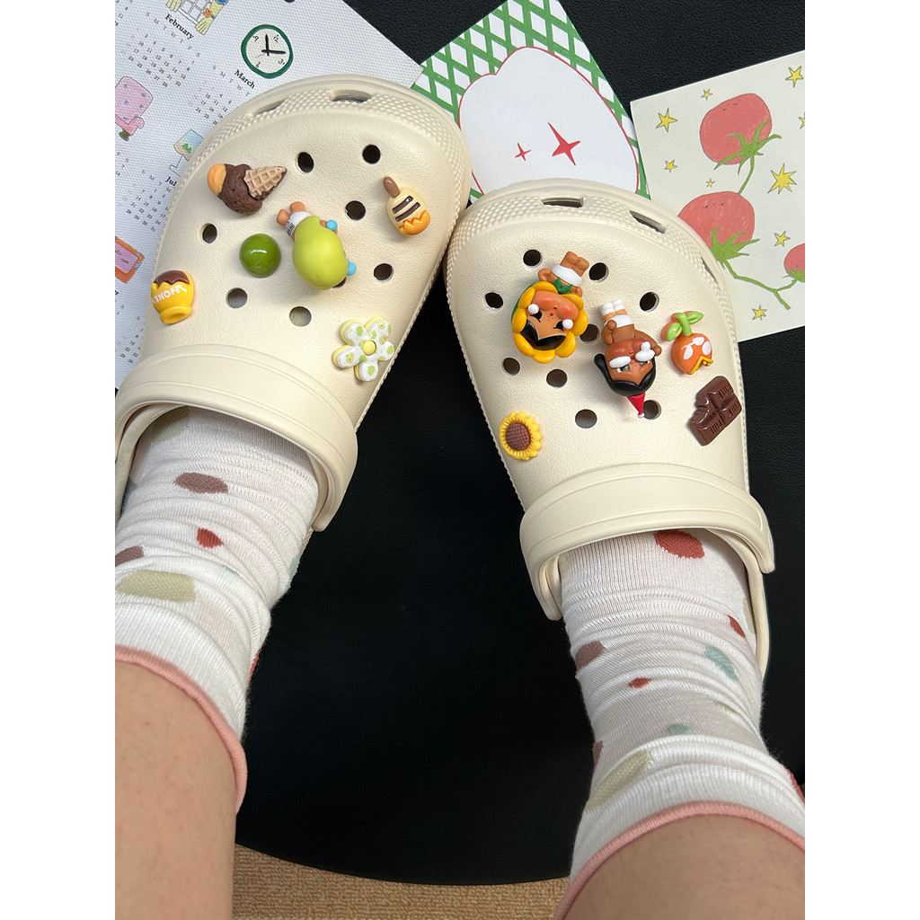 Phụ kiện Pop Mart Crybaby lỗ dễ thương, hoa Crocs cao cấp, DIY tháo rời, Zhibixing Busch