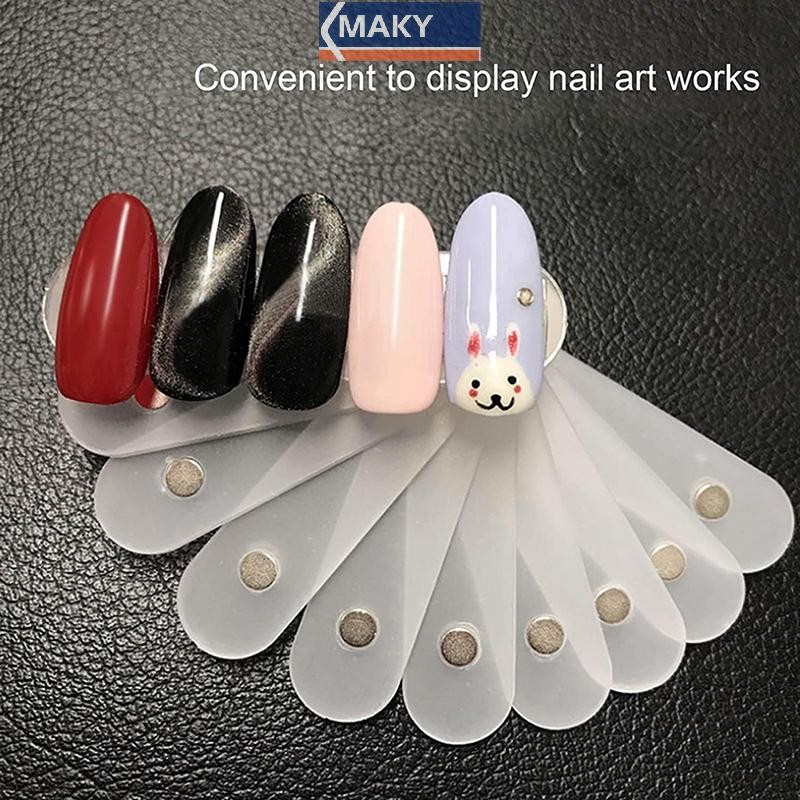 Onetimingcool 10 Cái Móng Tay Nghệ Thuật Đầu Dính Móng Tay Màn Hình Acrylic Dải Thực Hành Bảng Làm Móng Tay VN
