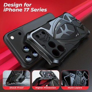 [LUPHIE] Vỏ điện thoại chống sốc bằng kim loại nhôm nặng + silicon cho iPhone 17 Pro Max 16 15 14 13 ProMax Vỏ giáp bảo vệ quân sự