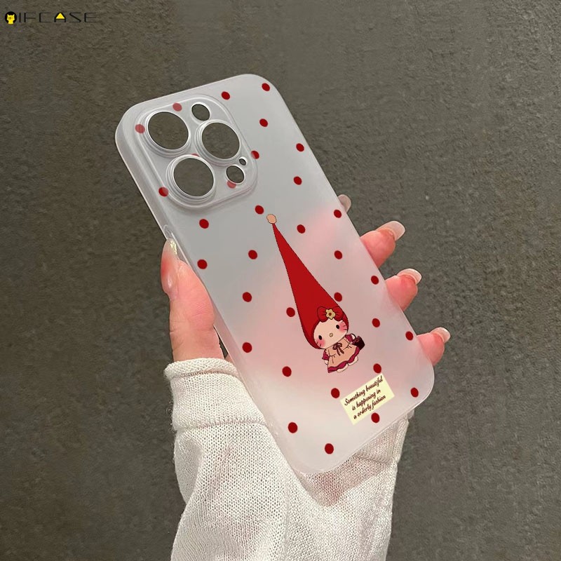 Dành Cho Xiaomi 15T Pro Civi 5 4 Pro 14 Civi 3 2 1S Mix 4 Ốp Điện Thoại Mũ Dài Dễ Thương Hello Kitty Mèo Chấm Bi Rượu Vang Đỏ Năm Mới Hoạt Hình Trắng Trong Suốt Vỏ Mềm