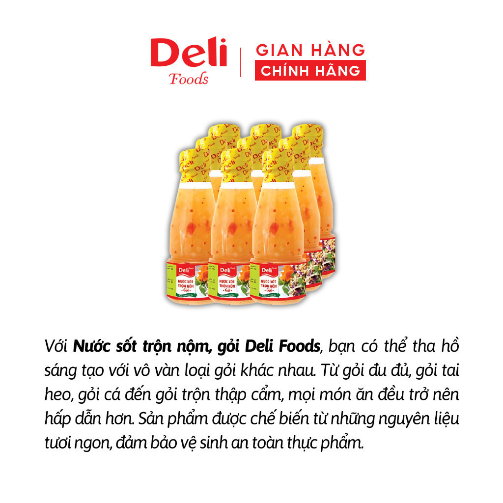 Xốt trộn nộm Deli Foods 250g, Gia vị nấu ăn chuẩn vị nêm sẵn, nguyên liệu hoàn toàn tự nhiên