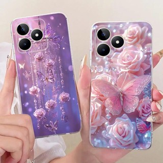 Dành Cho Realme C51 C51s C53 C60 / Realme Note 60 Ốp Điện Thoại Nhiều Màu Sắc Hoa Butterflu Nữ Tính Vỏ Silicon Mềm Trong Suốt
