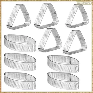 Hình Thuyền & Vòng Tart bằng thép không gỉ ba góc Tháp Khuôn Bánh Đục Lỗ Bánh Mousse Nhẫn