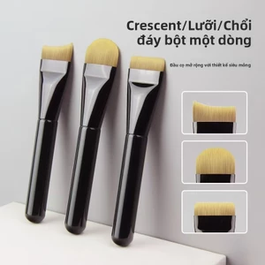 Bàn chải nền hình mặt trăng mới, có đầu bàn chải hồ quang phẳng, có thể phù hợp với da, không thấm bột, tạo lớp nền mịn màng tự nhiên, nhẹ nhàng.