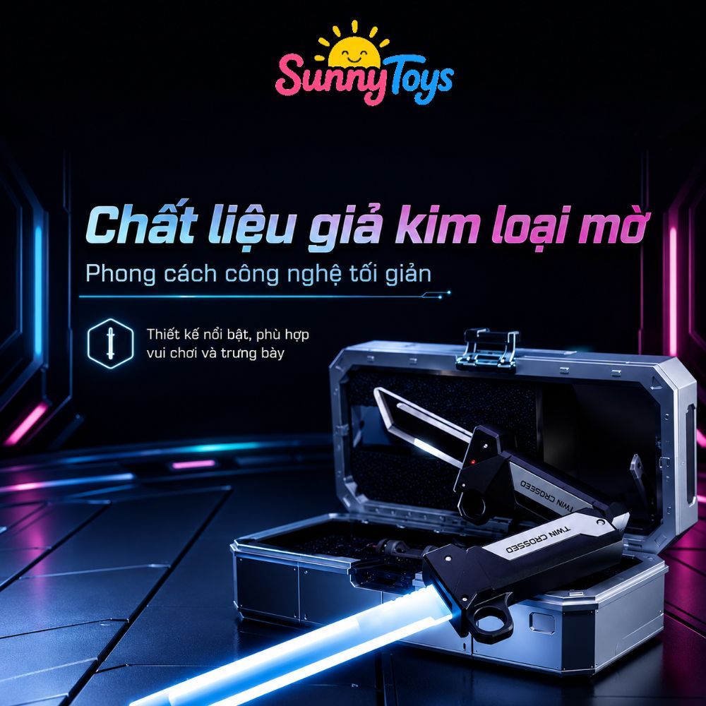 Bộ Kiếm Ánh Sáng Phát LED SunnyToys - 2 Kiếm Ghép Đôi Cho Bé Chơi Nhập Vai Chiến Binh