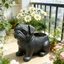 Nồi trồng cây hình Pug DONOVANQQ, Nồi hình động vật bằng nhựa tối giản, Sáng tạo thủ công ngộ nghĩnh 3D in hình chó mọng nước Trang trí nội thất
