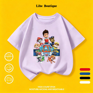 (Giao hàng trong 24 giờ) Áo Thun Unisex In Chú Chó Hoạt Hình, Thoáng Mát Thấm Mồ Hôi, Nhiều Màu
