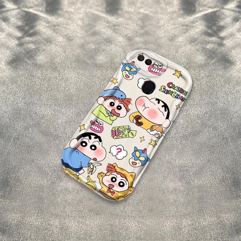 Ốp Silicon Hoạt Hình Cho OPPO A5S A7 A12 F9 F9 Pro Phụ Kiện 3D Vỏ Điện Thoại Mềm TPU Kitty Crayon Shin-chan Sinh Viên Ốp Lưng Chống Sốc