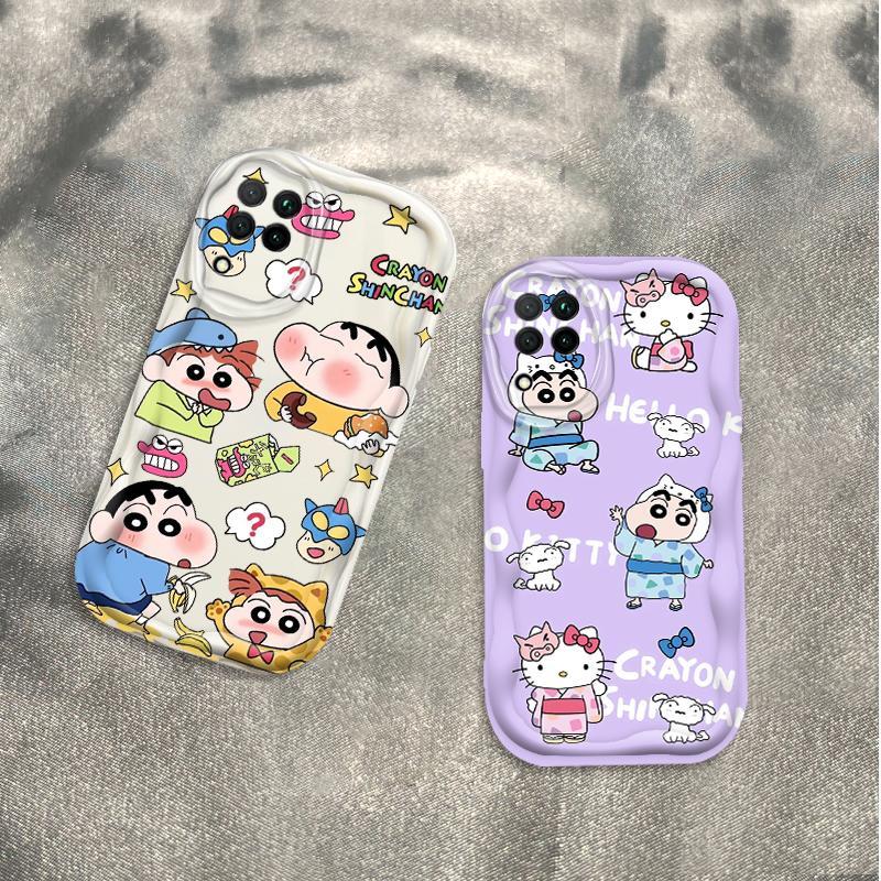 Ốp Silicon Hoạt Hình Cho Samsung A12 A22 4G M12 3D Thẩm Mỹ Mềm Ốp lưng TPU Kitty Crayon Shin-chan Sinh Viên Chống Sốc
