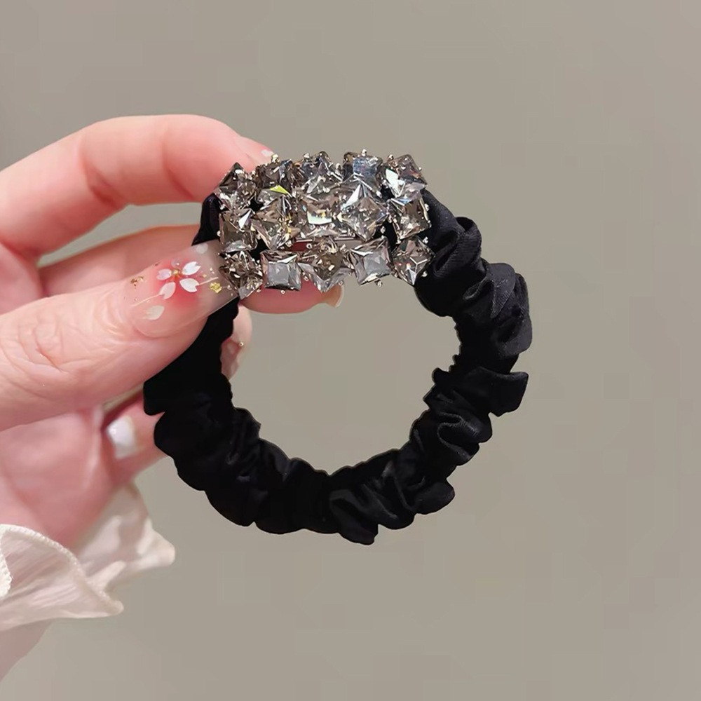 Hululu / Phong Cách Nhẹ Nhàng Pha Lê Dây Tóc Siêu Cổ Tích Scrunchy Đầu Dây Buộc Tóc Sang Trọng Đuôi Ngựa Da Cao Cấp