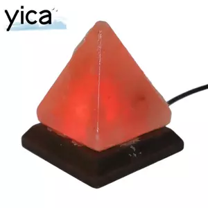 Đèn Muối YICA, Đèn Đá Muối Pha Lê Thay Đổi 7 Màu Kim Tự Tháp, Đèn Đổi Màu Đế Gỗ Bằng USB Khắc Tay Độc Đáo