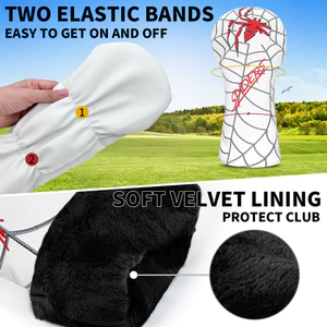 Vỏ câu lạc bộ Golf Spider mới No. 1 Fairway Gỗ Sắt Gỗ Bao Đa Năng PU Thêu Lông Cừu Lót Phụ Kiện Golf
