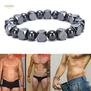 PNPIA- Từ Hematite Bla Hạt Co Giãn Chăm Sóc Sức Khỏe Vòng Tay Nam Lắc Tay Trang Sức
