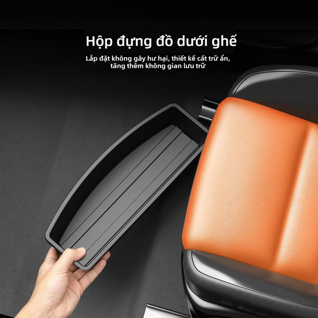SEAMETAL Hộp đựng đồ dưới ghế xe ô tô ABS cứng chống trượt lắp đặt dễ dàng giữ xe ngăn nắp