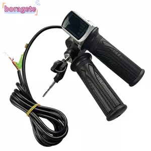 Bộ ga xe đạp điện BORAGETE, Màn hình LCD Khóa chìa khóa Xe tay ga Tay ga Tay ga, Tay lái 36V 48V Điều khiển tốc độ Đèn báo điện Bộ tăng tốc bướm ga Xe đạp điện