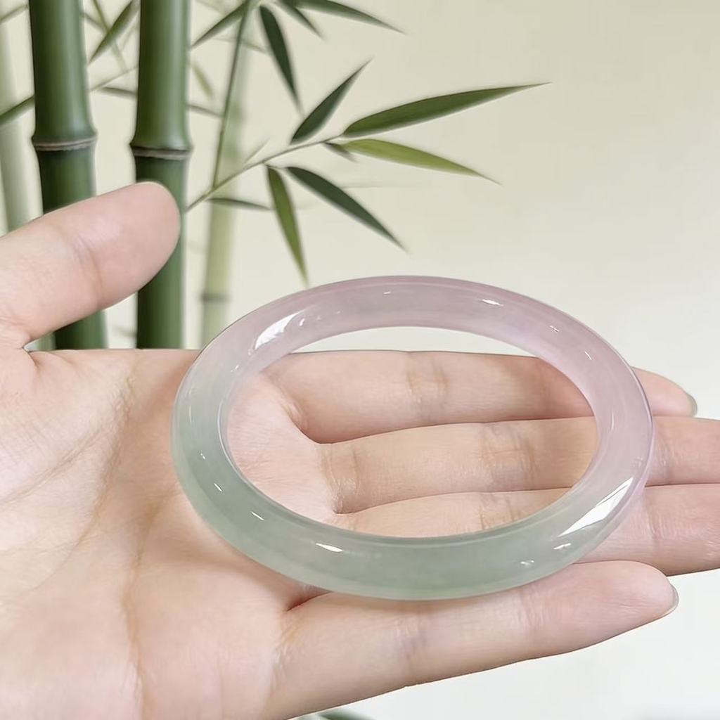 Vòng tay đá mắt mèo tự nhiên màu hồng Gradient