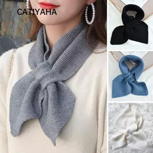 CATIYAHA Cổ Rùa, Khăn Chữ Thập Chống Gió Ấm Áp, Mùa Đông Thường Ngày Dệt Kim Ấm Cổ Nữ
