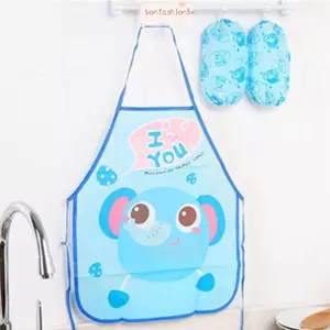 Tạp dề ITRUMPET, Yếm áo choàng chống bẩn, Phim hoạt hình nhà bếp Tranh chống nước Smock cho trẻ em