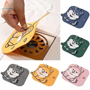 Vỏ thoát nước sàn GILL, Thảm thoát nước sàn cho chó hoạt hình bằng silicon, Tấm lọc cống chống mùi dễ thương chống tắc chống côn trùng cho nhà vệ sinh nhà bếp