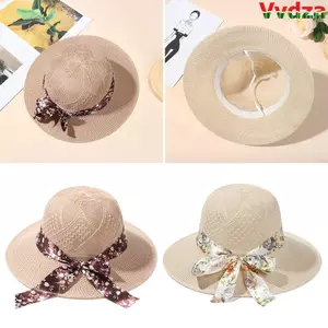 VVDZA Mũ đi biển nữ có thể gập lại Du lịch di động chống tia cực tím