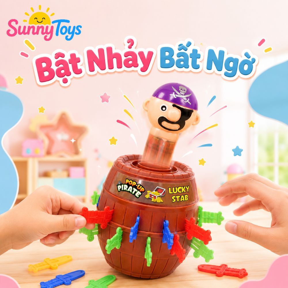 Đồ Chơi Thùng Hải Tặc Bật Nhảy SunnyToys - Trò Chơi Cắm Kiếm Vui Nhộn Cho Cả Gia Đình
