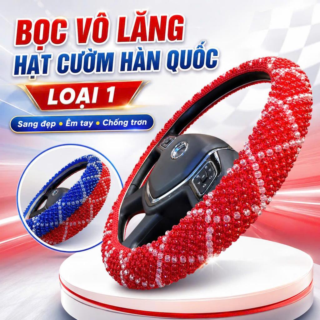 [HÀN QUỐC] Bọc vô lăng hạt cườm Hàn Quốc LOẠI 1 cốt to cầm đầm tay chống ra mồ hôi tay dành cho các dòng xe