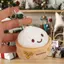 # HB # Soft Little Bun Móc Khóa Kawaii Fluffy Xiaolongbao Móc Khóa Mô Phỏng Thực Phẩm Hoạt Hình Sang Trọng Mặt Dây Chuyền Quà Tặng.