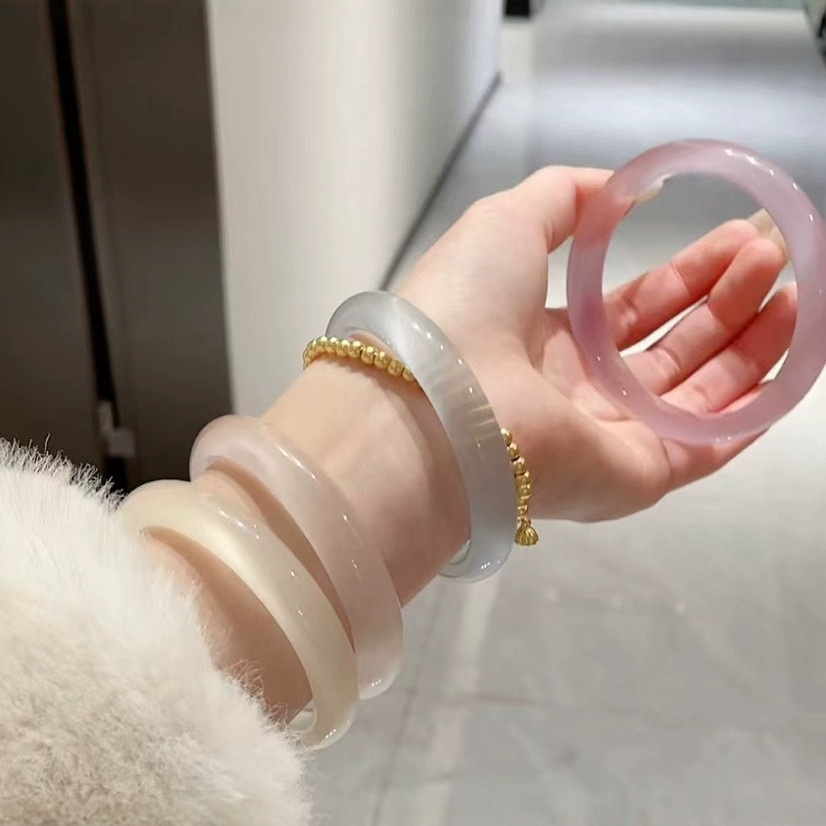Vòng tay đá mắt mèo Trang sức thời trang ánh trăng trắng