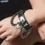 Bluelover 90 Thời Trang Punk Phong Cách Vòng Tay Cá Tính Da PU Ba Hàng Gai Vuông Vòng Tay Lắc Tay 2024 Đảng Trang Sức Quà Tặng Mới
