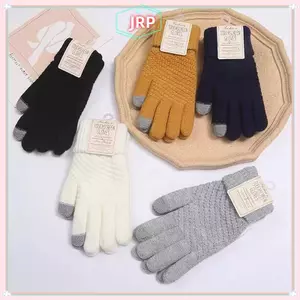 Găng Tay Màn Hình Cảm Ứng Mùa Đông JRP Nam Nữ Ấm Áp Thi Co Giãn Đan Full Ngón Tay JRP