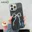 Ốp Điện Thoại Lấp Lánh Nơ Ruy Băng Sang Trọng Cho Honor X9C Smart X9 X9A X9B X9D X8 X8A X8B X8C X8D X7 X7B X7A X7C X7D X6 X6C X6S X6A X6B Plus X6D 4G 5G Vỏ Sáng Bóng Màu Đen Vỏ Cứng IMD