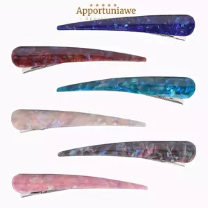 IAPPORTUNIA Acetic Acid Kẹp Tóc Thời Trang Nữ Barrette Dài Dính Kim Loại Hairgrips