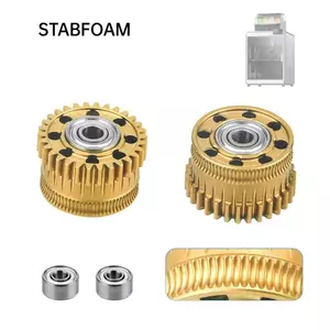 Bánh răng cho ăn kép xoắn ốc STABFOAM, Bộ bánh răng máy in chống mài mòn chống rung, Bánh xe máy đùn thép cứng ăn ổn định có độ cứng cao cho Creality K2 Plus
