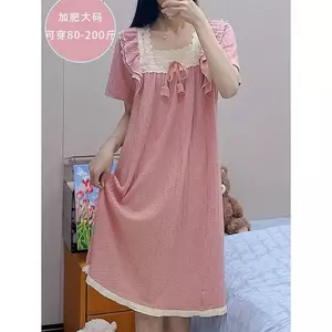 Váy ngủ mùa hè dành cho nữ tay ngắn Over-the-Knee Mỏng Mid-Skirt Ngọt ngào Phong cách mới Công chúa mùa hè có thể mặc ngoài