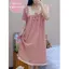 Váy ngủ mùa hè dành cho nữ tay ngắn Over-the-Knee Mỏng Mid-Skirt Ngọt ngào Phong cách mới Công chúa mùa hè có thể mặc ngoài