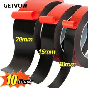 Băng keo hai mặt GETVOW, Băng dính chống nước không dấu vết, Băng xốp có độ nhớt cao 10m chống rách