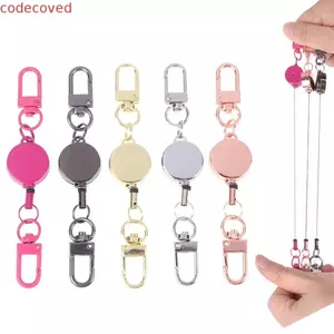 Giá đỡ chìa khóa có thể thu vào CODECOVED, Móc khóa đàn hồi chống mất bằng hợp kim, Giá đỡ huy hiệu có thể thu vào Chống trộm 21MM Khóa dễ kéo Vòng chìa khóa thể thao Công cụ du lịch có thể thu vào