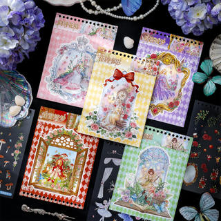ENWEI 25 Cái [Stardream Floral Garden Series] Nhãn dán phong cảnh Đồng hồ Gương hoa Cửa sổ rừng Reverie Swan Star Dance Planner Trang trí