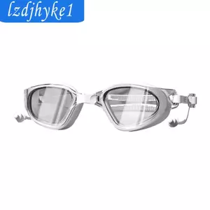 Kính bơi chống nước Dây đeo có thể điều chỉnh chống sương mù Ống kính trong suốt có nút tai cho nam và nữ