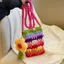 Hàng sẵn có Túi đựng điện thoại di động đầy màu sắc Len Handmade Móc Túi Messenger Túi đeo vai sáng tạo Quà tặng cho bé gái Sản phẩm hoàn thiện dễ thương