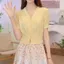 Đẹp Tính Khí Dệt Kim Ngắn Tay Cardigan Nữ 2025 Bướm Rỗng Màu Trơn Phù Hợp Với Top 6.23