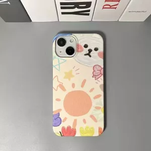 Ốp Điện Thoại Mặt Trời Graffiti Trẻ Em Thích Hợp Cho IPhone 7 8 PLUS 11 12 PRO 13 14 15 ProMax 16 E 17 AIR XR XSMAX YIJS Phim Vỏ Cứng Dễ Thương