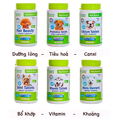 Hộp SPIRIT Bổ Sung Canxi, Khoáng, Vitamin Tổng Hợp, Dưỡng Lông Cho Chó Mèo