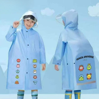 Áo mưa trẻ em dài tay đi học chống thấm nước – áo mưa bé gái dễ thương có mũ che mưa bền đẹp